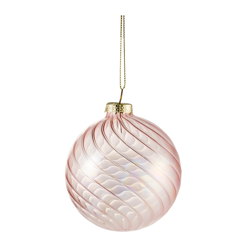 Boule de boule de Noël en verre tourbillonnant irisé de 8 cm