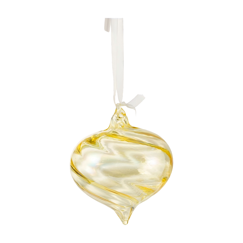 Boule de boule de Noël en verre tourbillonnant irisé de 8 cm