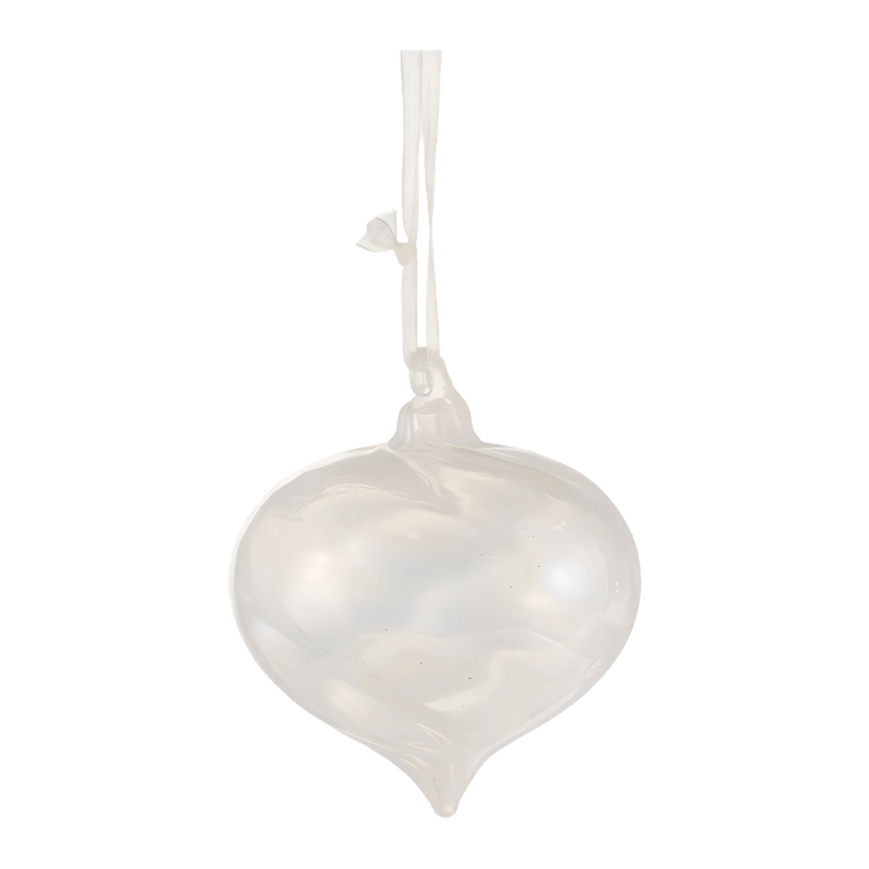 Boule de boule de Noël en verre tourbillonnant irisé de 8 cm