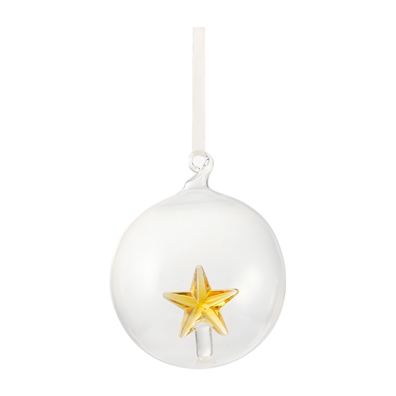Ensemble d'ornements de Noël en verre soufflé à la bouche de 8 cm