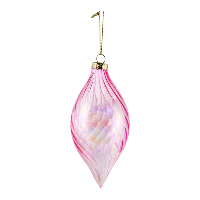 Boule de boule de Noël en verre tourbillonnant irisé de 8 cm