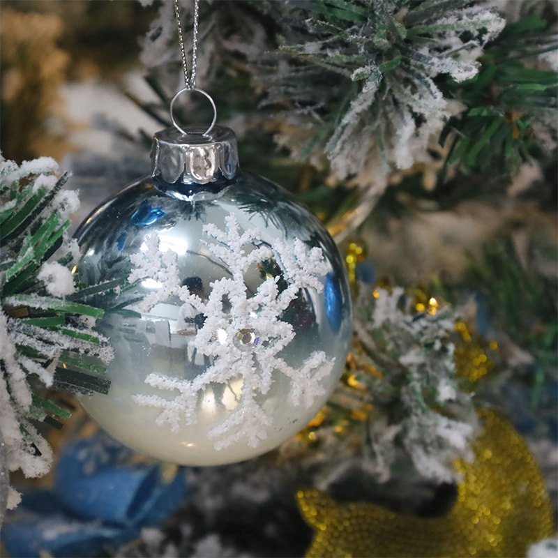 Boule de verre décorative de Noël d'intérieur 8 × 8 × 8 cm