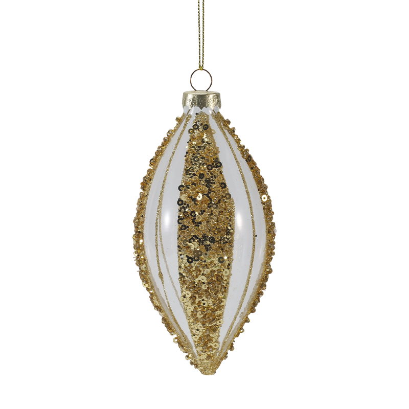 Boule de Noël en verre de luxe dorée et argentée de 8 cm (simple/lot de 4)