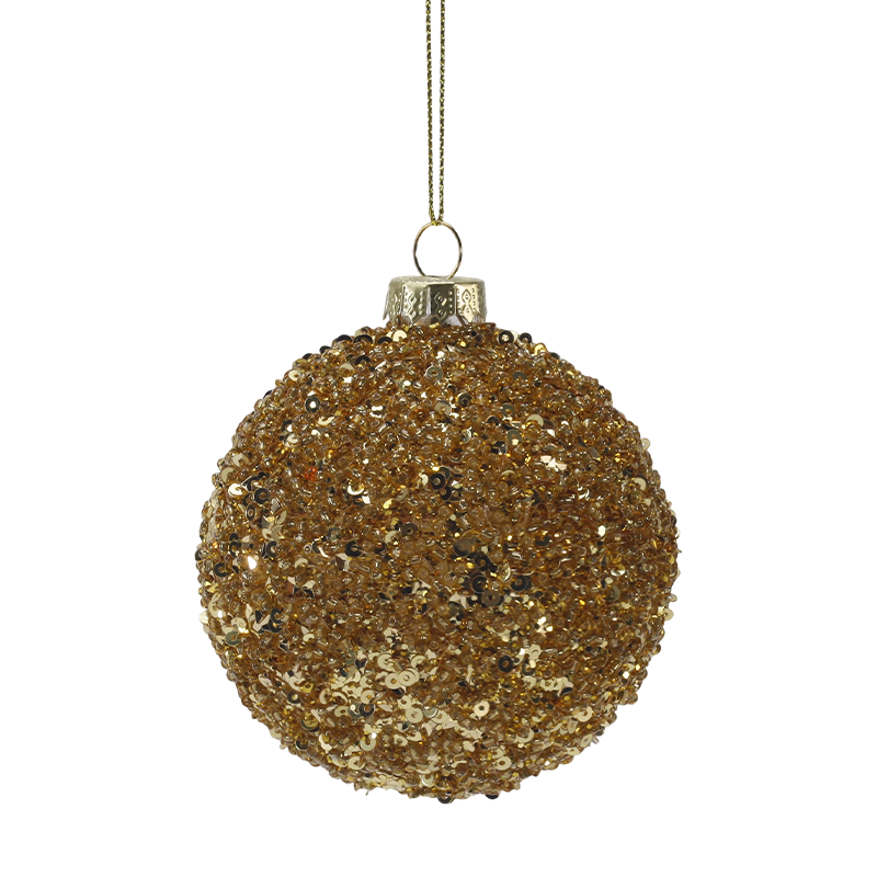 Ornement de Noël en verre de luxe doré et argenté de 8 cm (simple/lot de 3)