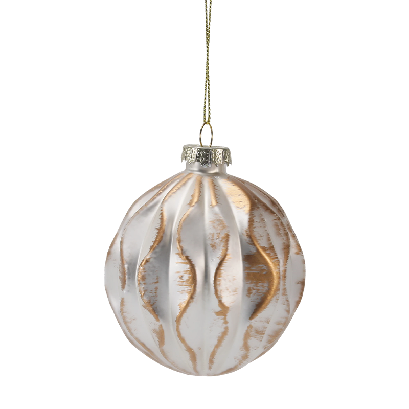 Ornement de Noël en verre de luxe doré et argenté de 8 cm (simple/lot de 3)