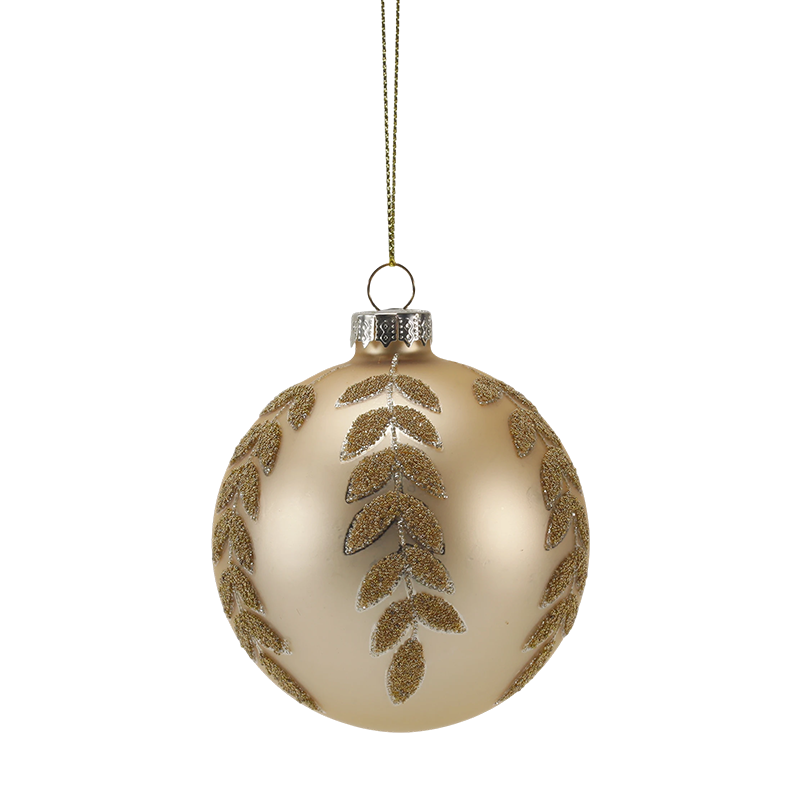 Boule de Noël en verre de luxe dorée et rouge de 8 cm (simple/lot de 3)
