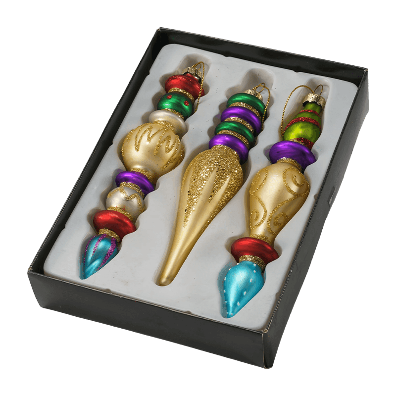 Ensemble d'ornements de Noël en verre soufflé à la main, 15 cm (3/4 pièces)
