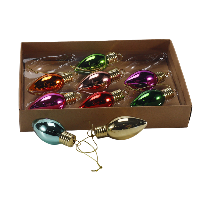 Ensemble d'ornements de Noël en verre (forme d'ampoule colorée)