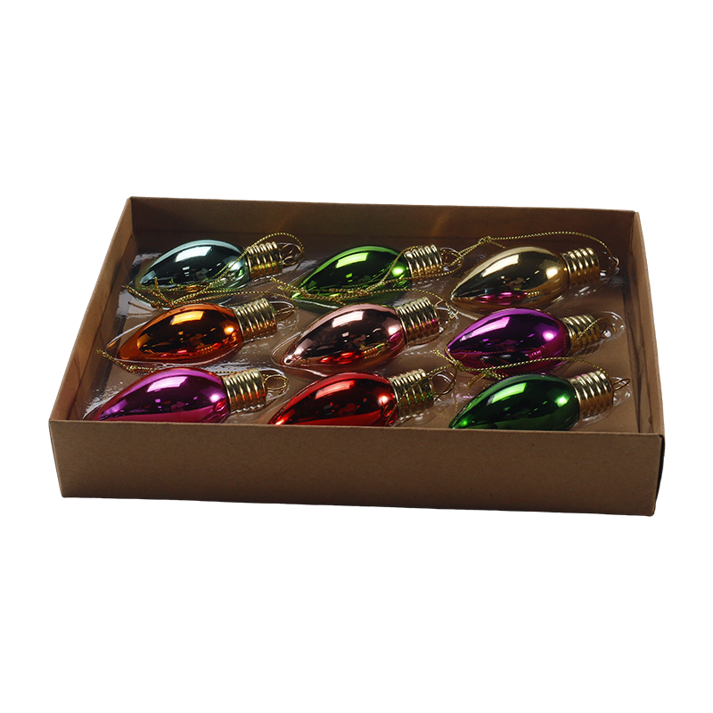 Ensemble d'ornements de Noël en verre (forme d'ampoule colorée)