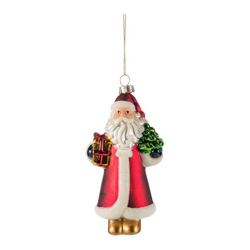 Ornements de Noël en verre soufflé peints à la main