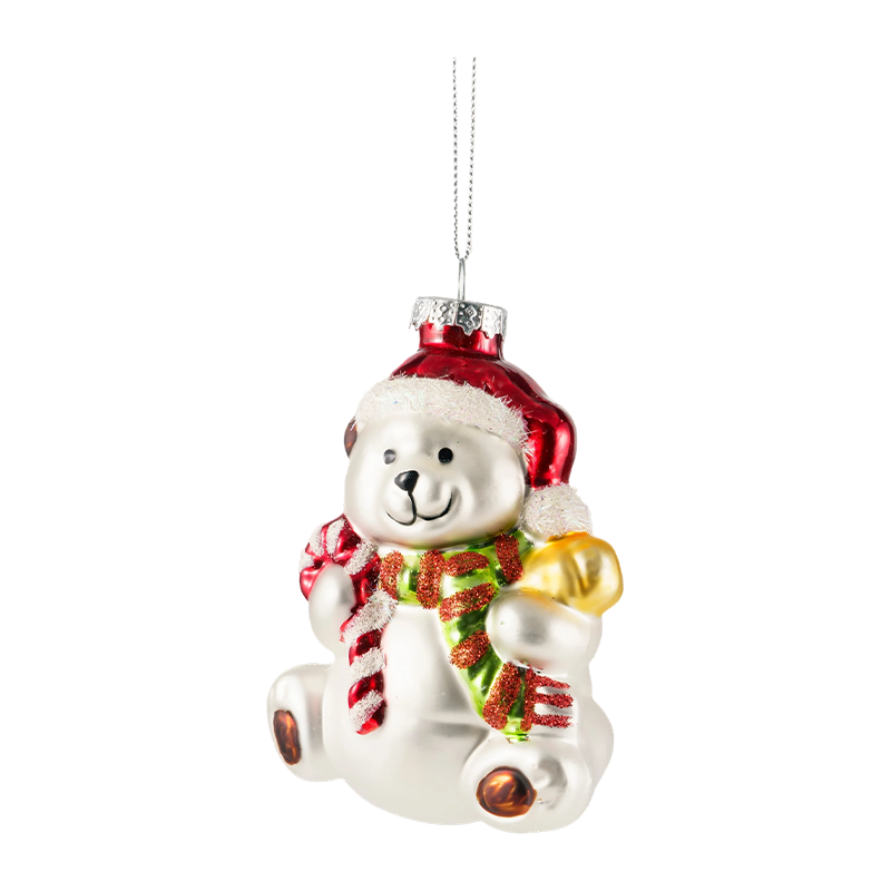 Ornements de personnages de Noël en verre soufflé peints à la main