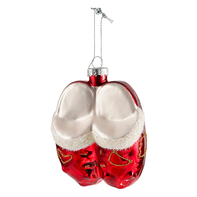 Ornement de Noël en verre en forme d'oiseau en or rouge