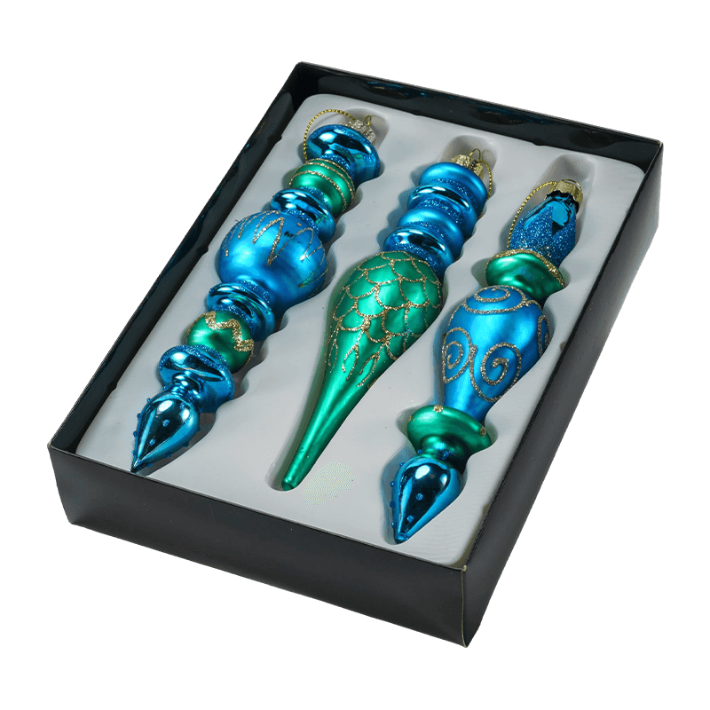 Ensemble d'ornements de Noël en verre soufflé à la main, 15 cm (3/4 pièces)