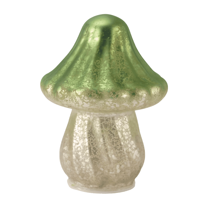 Ornement de champignon en verre de mercure dégradé fait à la main avec décoration LED