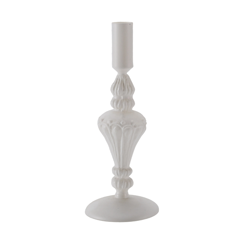 Collection de bougeoirs en verre coloré de 18 cm