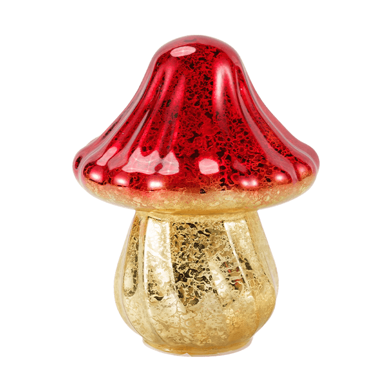 Ornement de champignon en verre de mercure dégradé fait à la main avec décoration LED