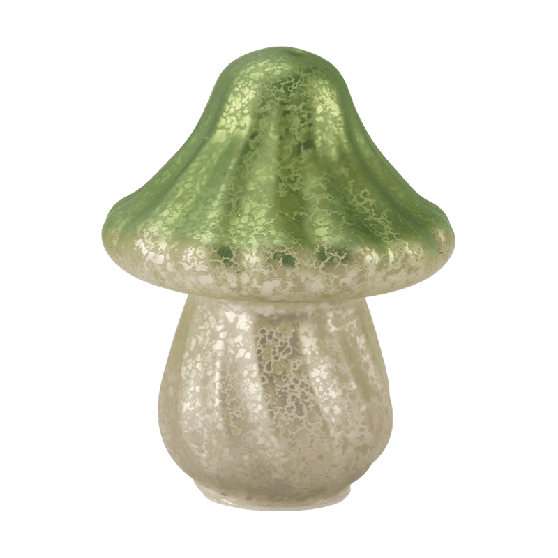 Ornement de champignon en verre de mercure dégradé fait à la main avec décoration LED