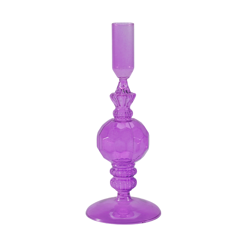 Collection de bougeoirs en verre coloré de 18 cm