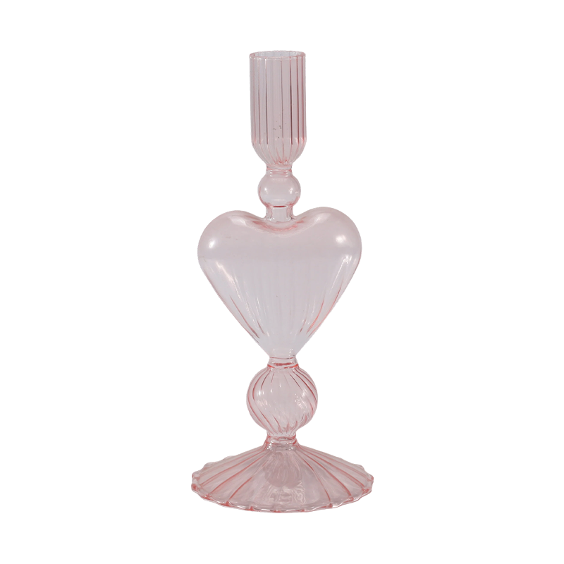 Collection de bougeoirs en verre coloré de 18 cm