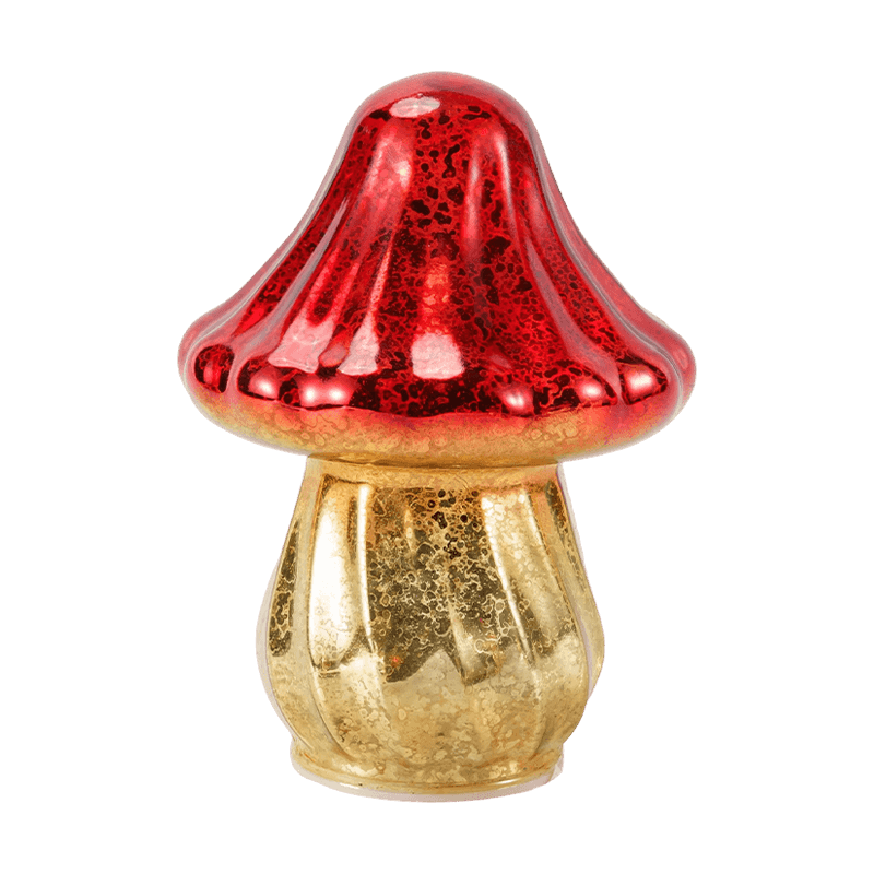 Ornement de champignon en verre de mercure dégradé fait à la main avec décoration LED