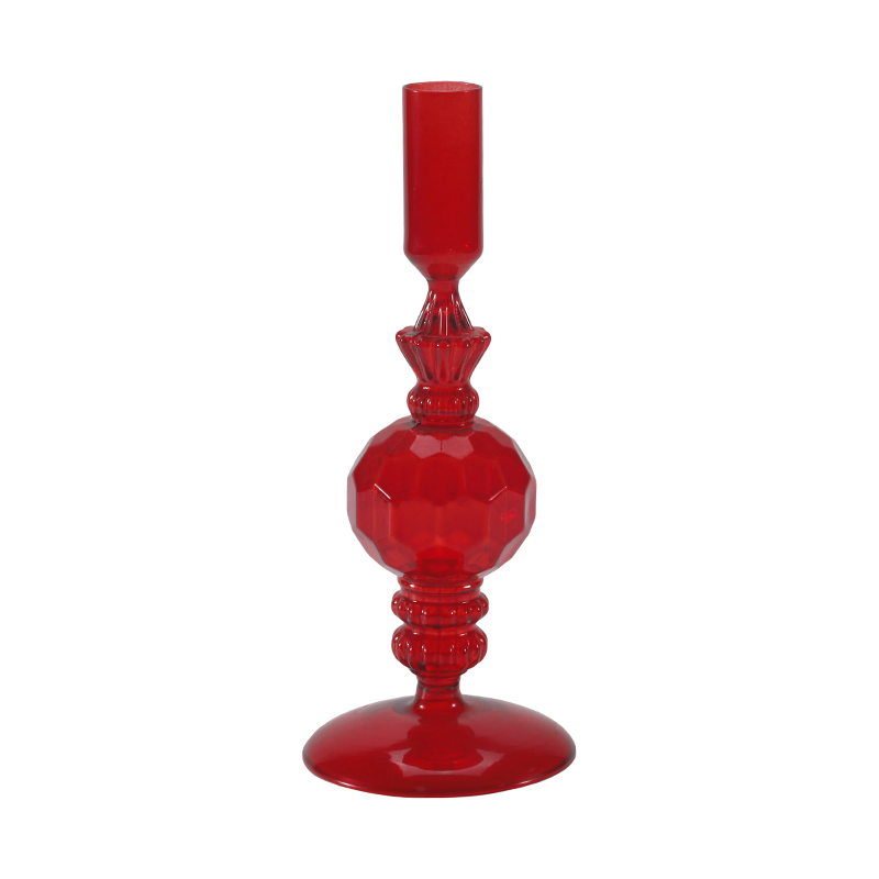 Collection de bougeoirs en verre coloré de 18 cm