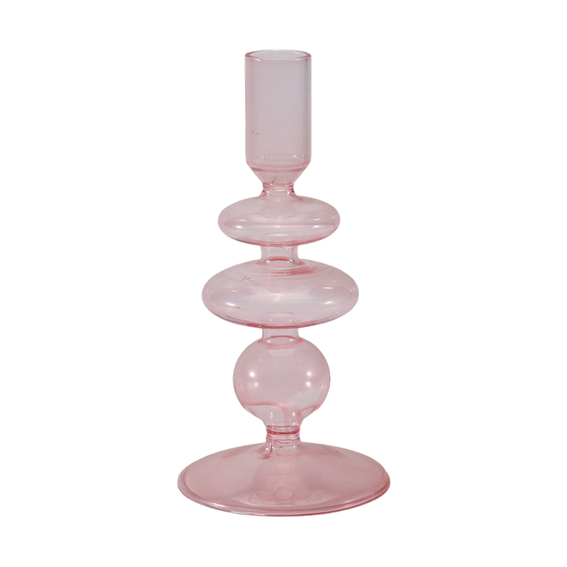 Collection de bougeoirs en verre coloré de 18 cm