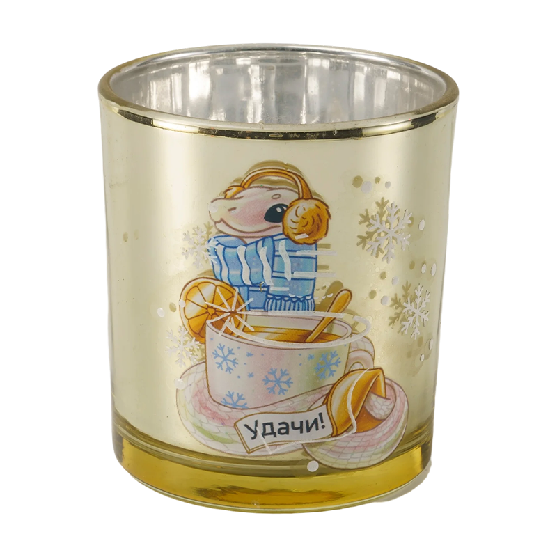8-12 cmCollection de bougeoirs en verre festifs