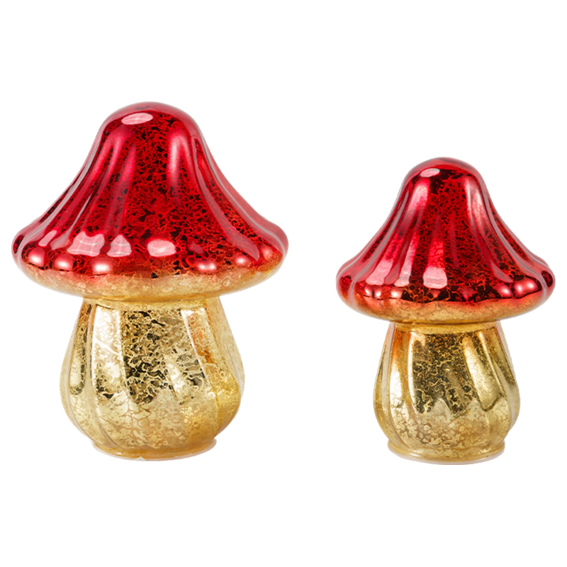 Ornement de champignon en verre de mercure dégradé fait à la main