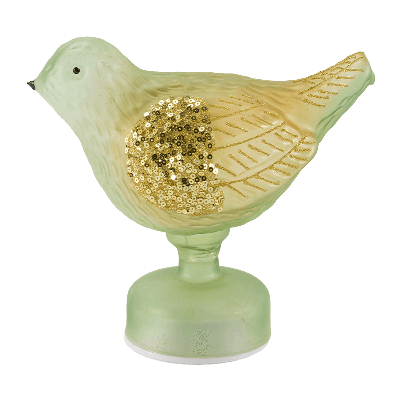 Lampe de table décorative en forme d'oiseau à paillettes/paillettes (avec LED)
