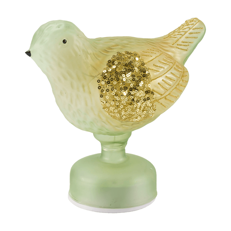 Lampe de table décorative en forme d'oiseau à paillettes/paillettes (avec LED)