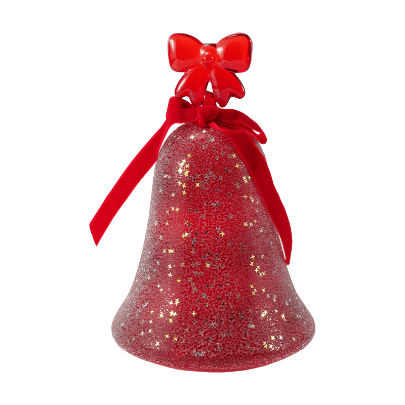 Figurine d’ange en verre mercure / Décor de cloche en verre givré/pailleté (avec LED)