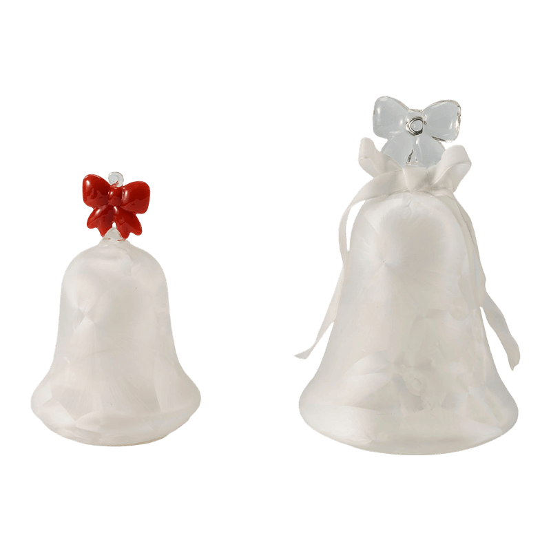Figurine d’ange en verre mercure / Décor de cloche en verre givré/pailleté (avec LED)