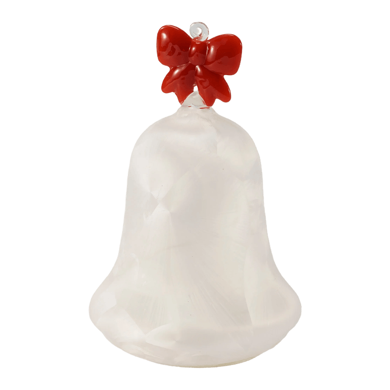 Figurine d’ange en verre mercure / Décor de cloche en verre givré/pailleté (avec LED)