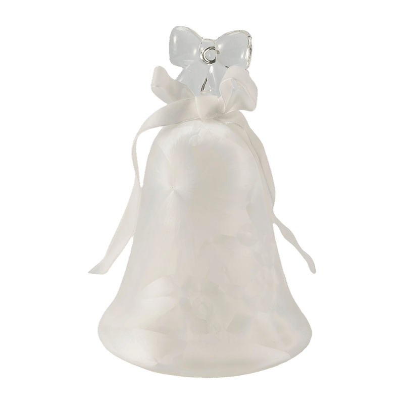 Figurine d’ange en verre mercure / Décor de cloche en verre givré/pailleté (avec LED)