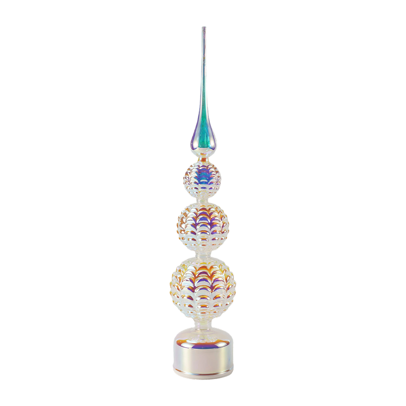 Décor de tour en cristal LED irisé/lumière de table d'arbre de Noël de bonhomme de neige