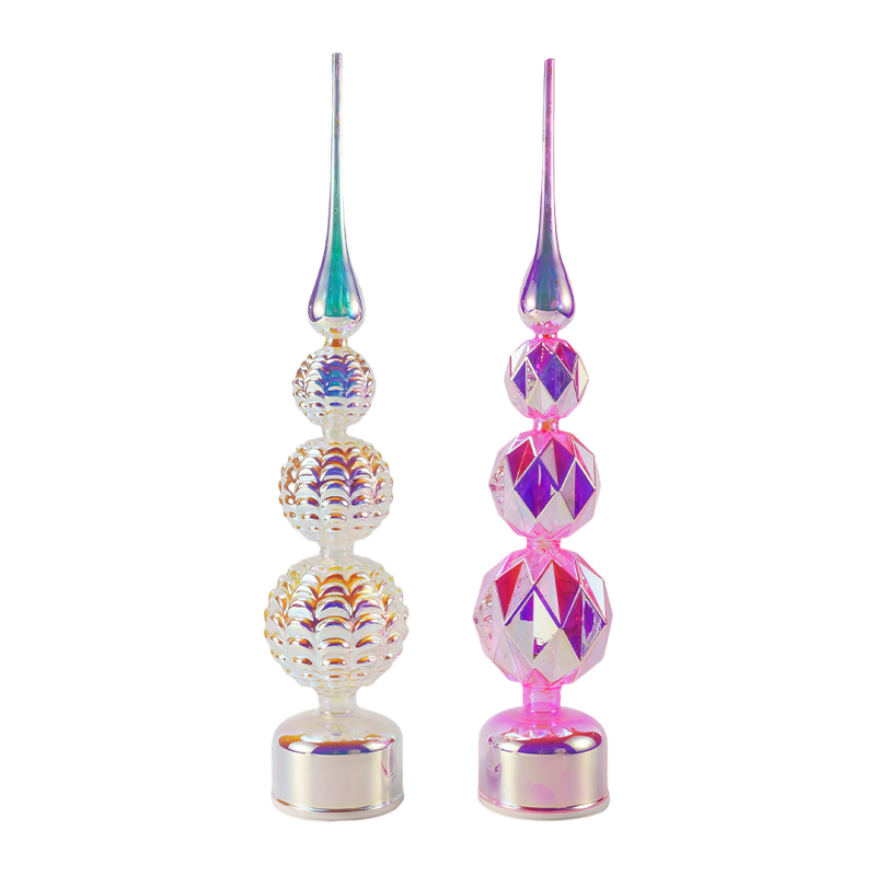 Décor de tour en cristal LED irisé/lumière de table d'arbre de Noël de bonhomme de neige