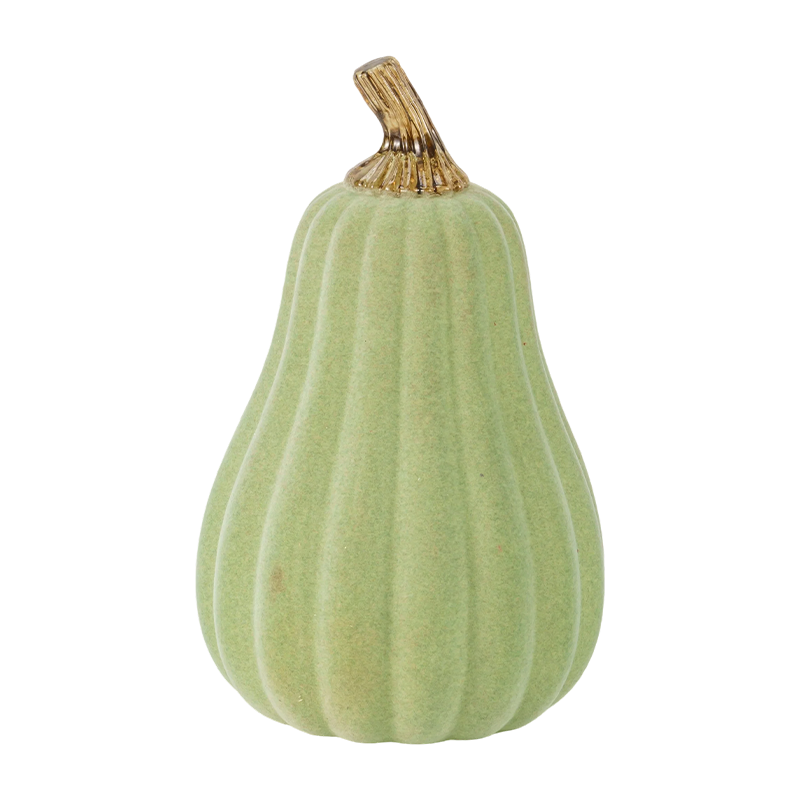 Gourde floquée en forme de poire / Décor de citrouille à paillettes métalliques