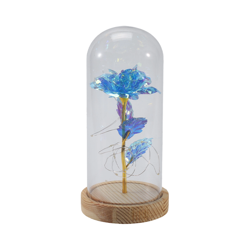 Cloche lumineuse en verre Galaxy Rose (avec/sans ours en peluche, plusieurs couleurs)