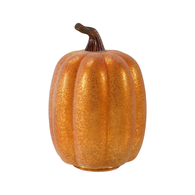 Gourde floquée en forme de poire / Décor de citrouille à paillettes métalliques