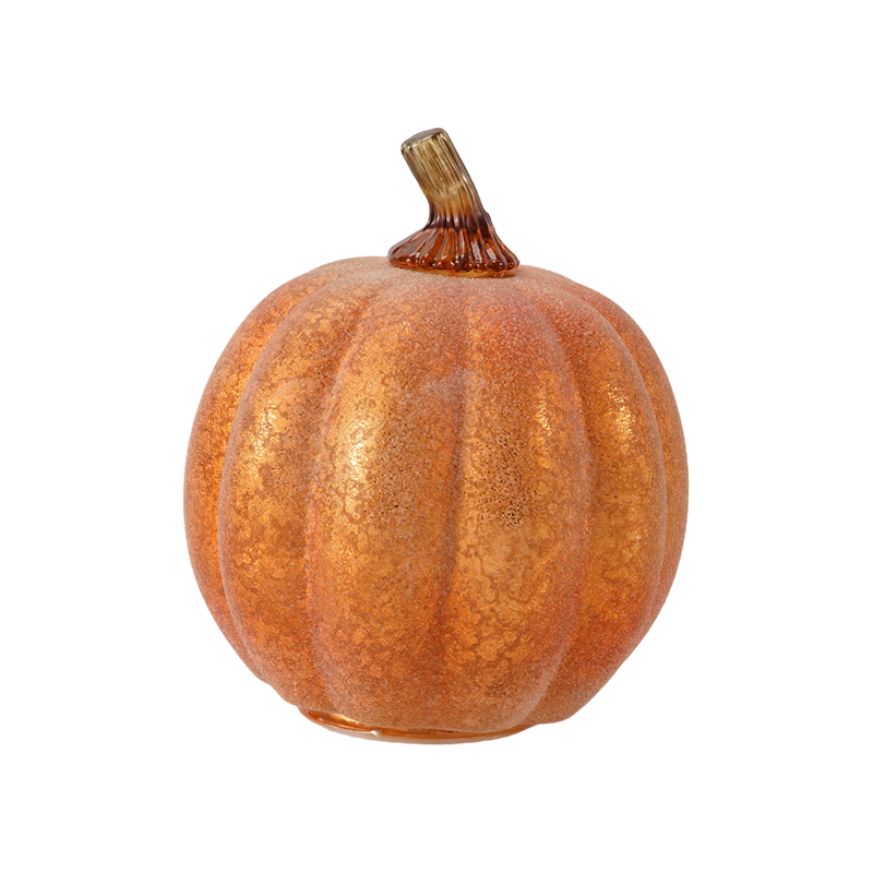 Gourde floquée en forme de poire / Décor de citrouille à paillettes métalliques