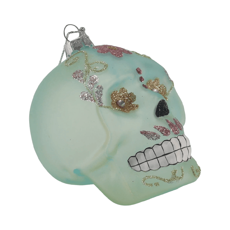 Décor de crâne irisé / Ensemble d’ornements en verre de crâne de sucre