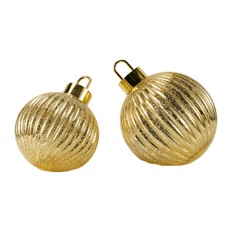 Boule de Noël en verre texturé (styles nervurés / matelassés en diamant)