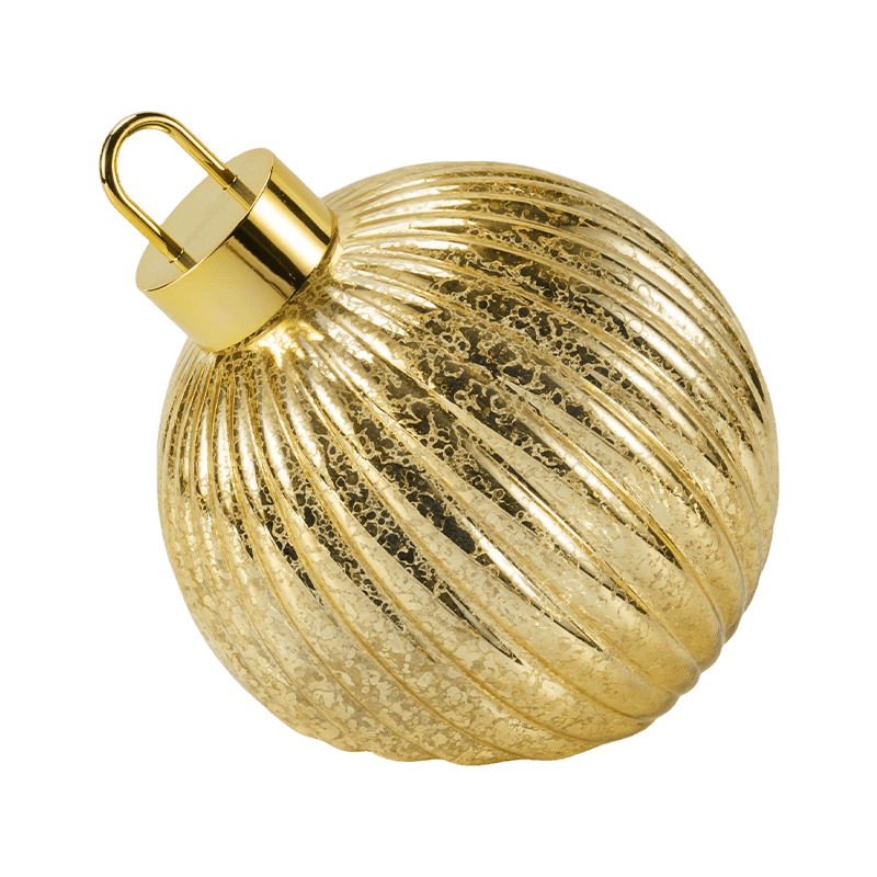 Boule de Noël en verre texturé (styles nervurés / matelassés en diamant)