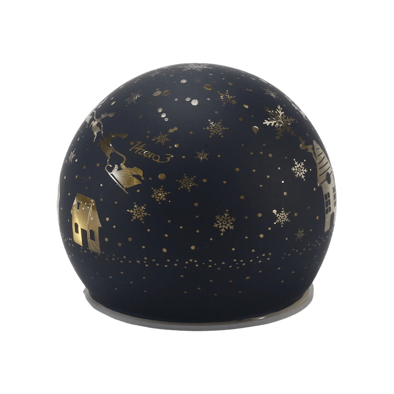 Globe lumineux festif en verre (styles irisés, sapin de Noël, scène nocturne, bonhomme de neige).