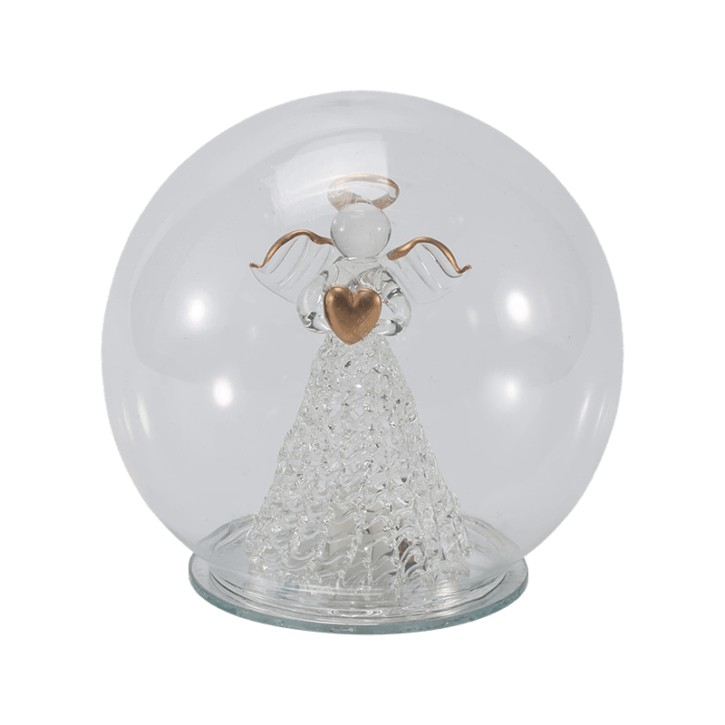 Cloche en verre festive et globe lumineux (styles ange/crèche/arbre de Noël/forêt de cerfs)