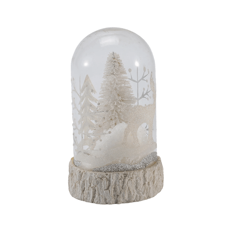 Cloche en verre festive et globe lumineux (styles ange/crèche/arbre de Noël/forêt de cerfs)