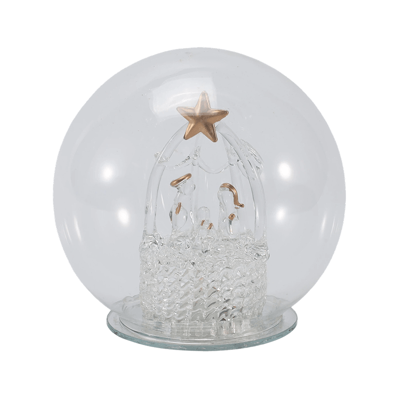 Cloche en verre festive et globe lumineux (styles ange/crèche/arbre de Noël/forêt de cerfs)