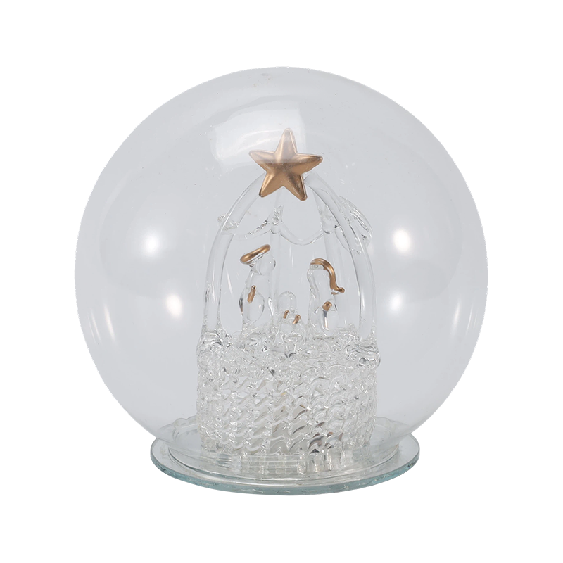 Cloche en verre festive et globe lumineux (styles ange/crèche/arbre de Noël/forêt de cerfs)