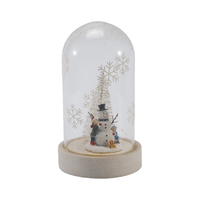 Cloche en verre festive et lumière de bouteille (scène de bonhomme de neige/styles de baies de pin/arbre de Noël)
