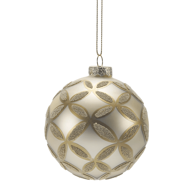 Boule de Noël en verre pailleté peinte à la main 8*8*8 m